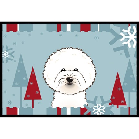 Carolines Treasures Winter Holiday Bichon Frise Indoor and Outdoor Mat- 24 x 36 in. BB1713JMAT